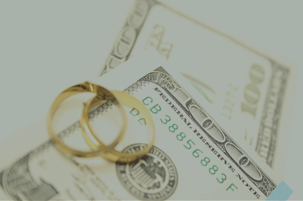 Wedding rings over money.